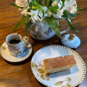 Kit xícara de café com pratinho em tons de azul