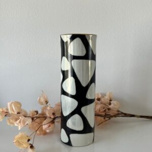 Vaso tubo (G) com grafismo pérola